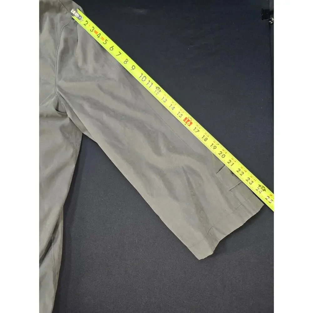 London Fog Men's 46R Olive Trench Coat Zip-Out Liner Water Resistant Overcoat